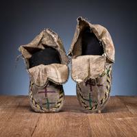 Apache Beaded Hide Moccasins