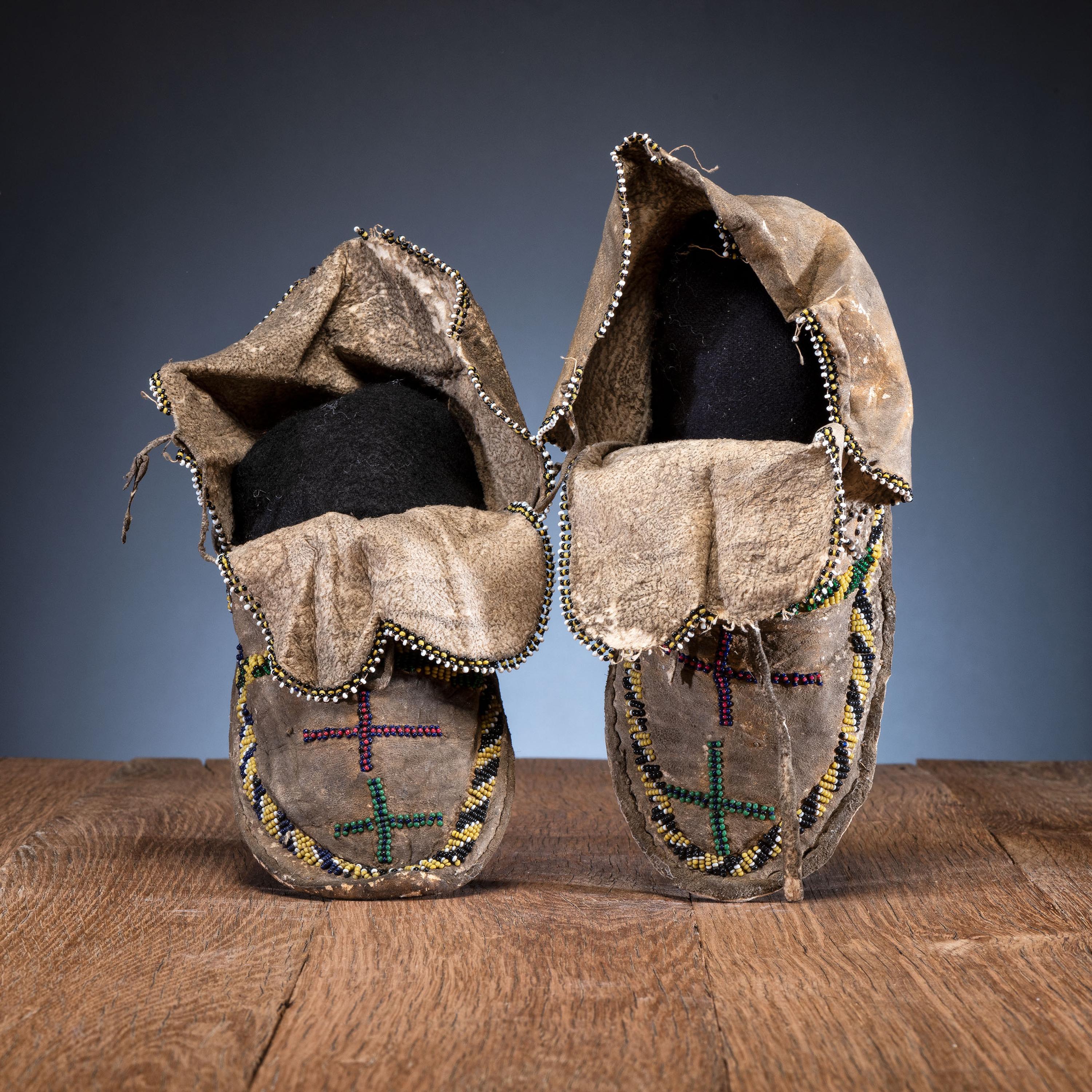 Apache Beaded Hide Moccasins