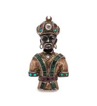 Gold, Silver, Diamond and Multigem Moretto Brooch