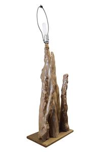 A Modern Cypress Burl Table Lamp 13.25" W x 8" D x 41.5" H — United States, Mid-20th Century