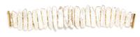 A 14 Karat Yellow Gold, Biwa Pearl and Diamond Bracelet,