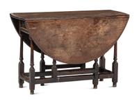 A William and Mary Walnut and Oak Gate-Leg Table