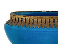 A Boch Frères Metal Mounted Porcelain Centerpiece Bowl