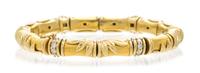 A 24 and 18 Karat Yellow Gold and Diamond Bracelet, Mark Patterson, 39.00 dwts.
