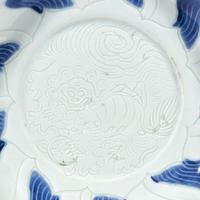 A pair of Chinese blue and white porcelain incised dishes Ming Dynasty