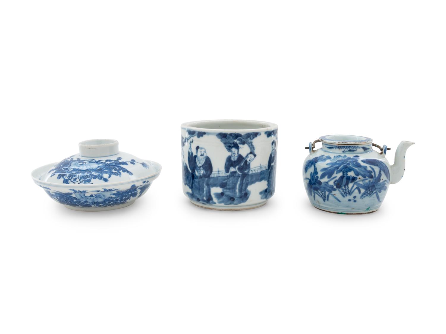 Six Chinese Blue and White Porcelain Wares