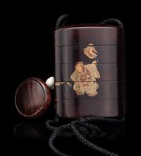 Three Japanese lacquer Four-Case Inros