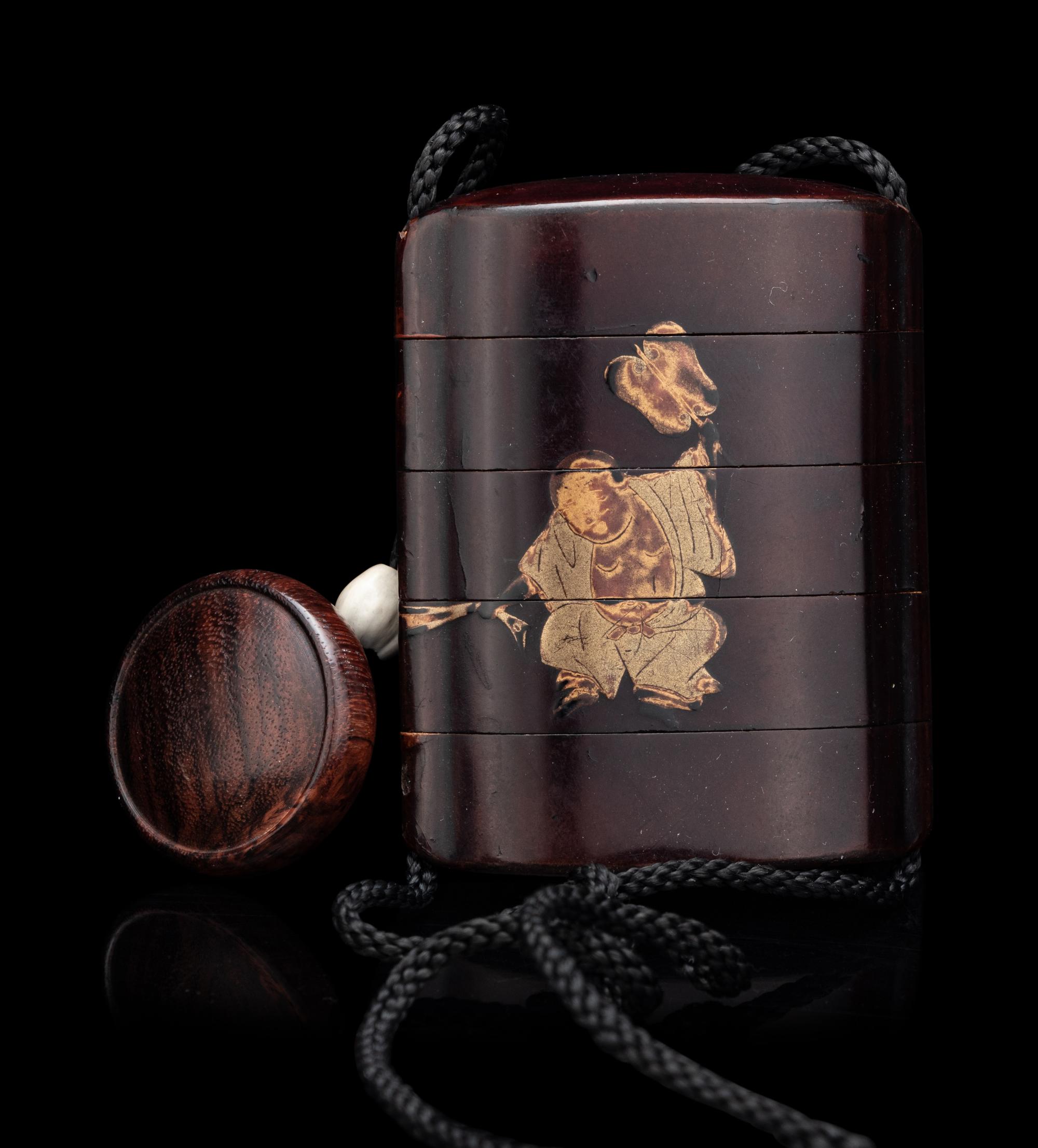 Three Japanese lacquer Four-Case Inros