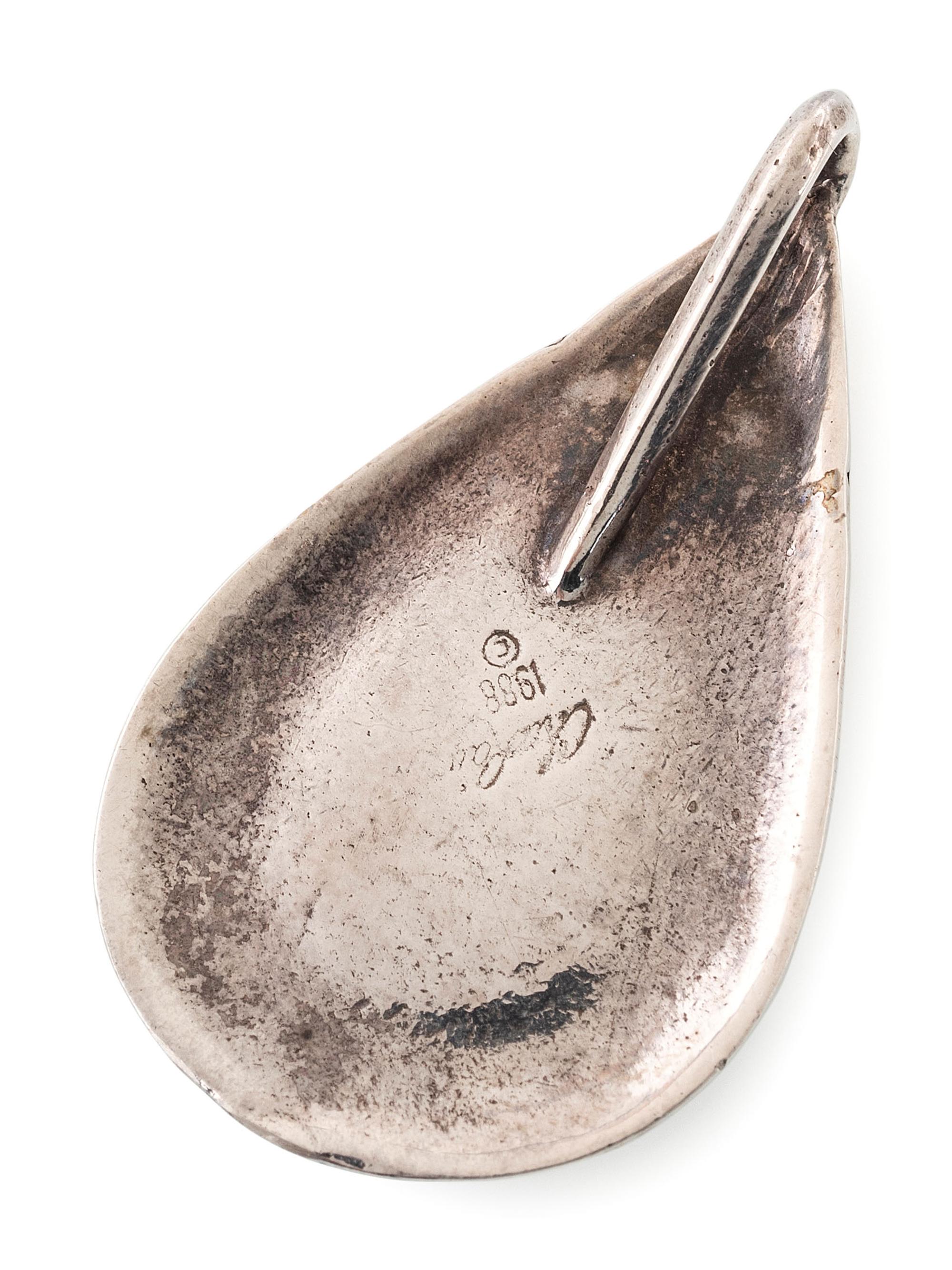 Navajo and Southwestern-style Silver Ring, Pendant, and Post Earrings, set with Coral and Spiny Oyster