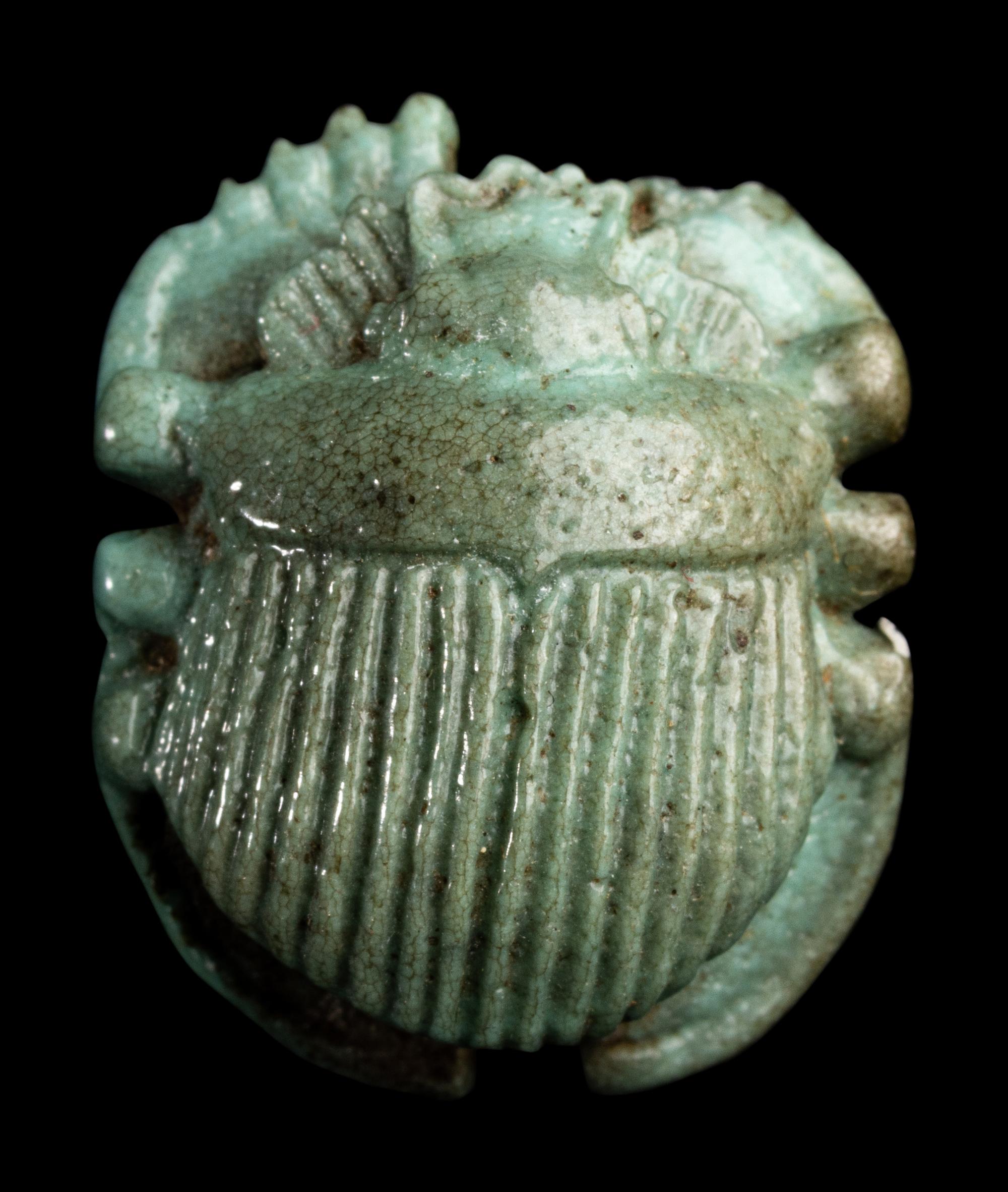 An Egyptian Faience Scarab