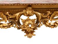 An English Giltwood Marble-Top Console Table