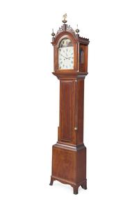 A Federal Inlaid Mahogany Tall Case Clock