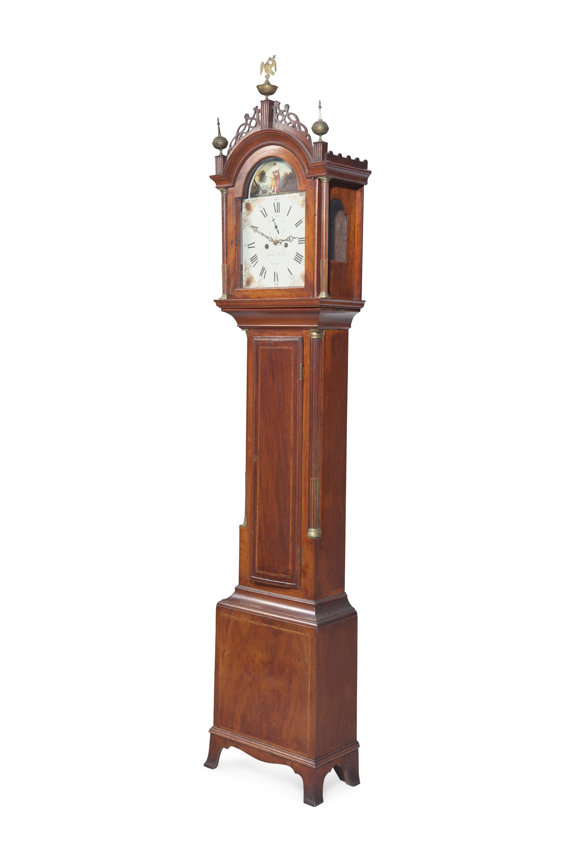 A Federal Inlaid Mahogany Tall Case Clock