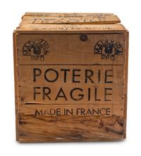 Visage au nez noir (A.R. 609), including original wooden crate from Madoura, 1969