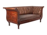 A Late Regency Mahogany and Ebony-Inlaid Sofa