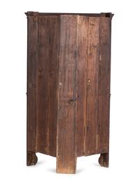 A Federal Grain Painted Cherrywood Corner Cupboard