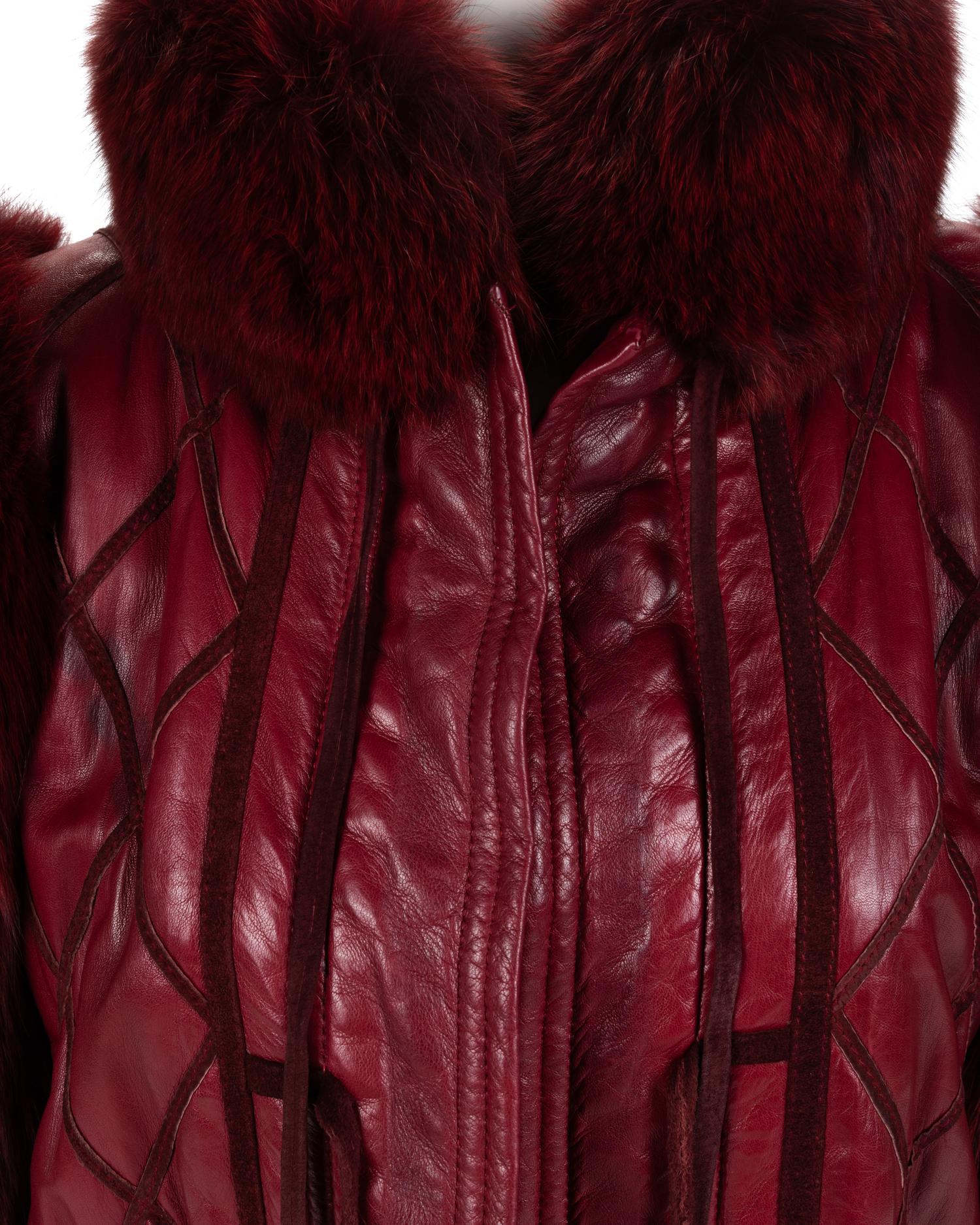 Christian Dior Leather and Fox Fur Coat, 1980s