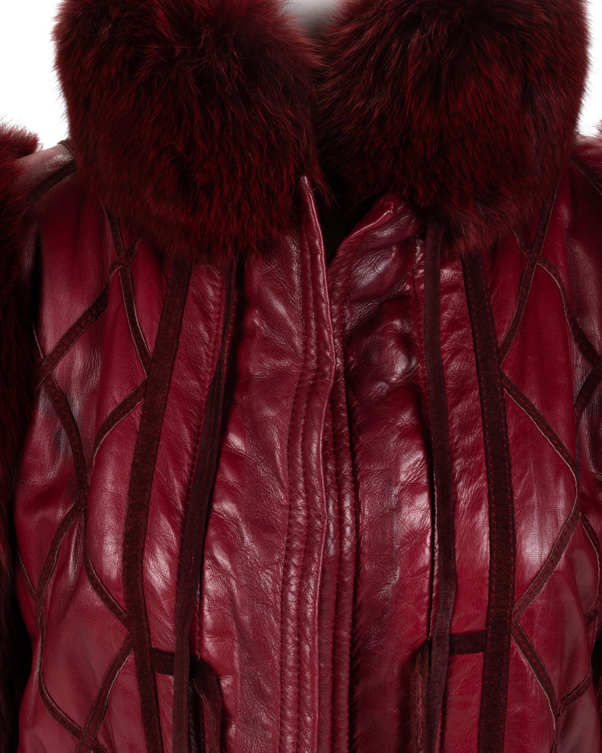 Christian Dior Leather and Fox Fur Coat, 1980s