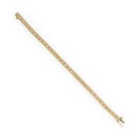 Diamond and Yellow Gold Line Bracelet