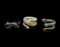 Three Small Japanese Bronze Figures of Animals