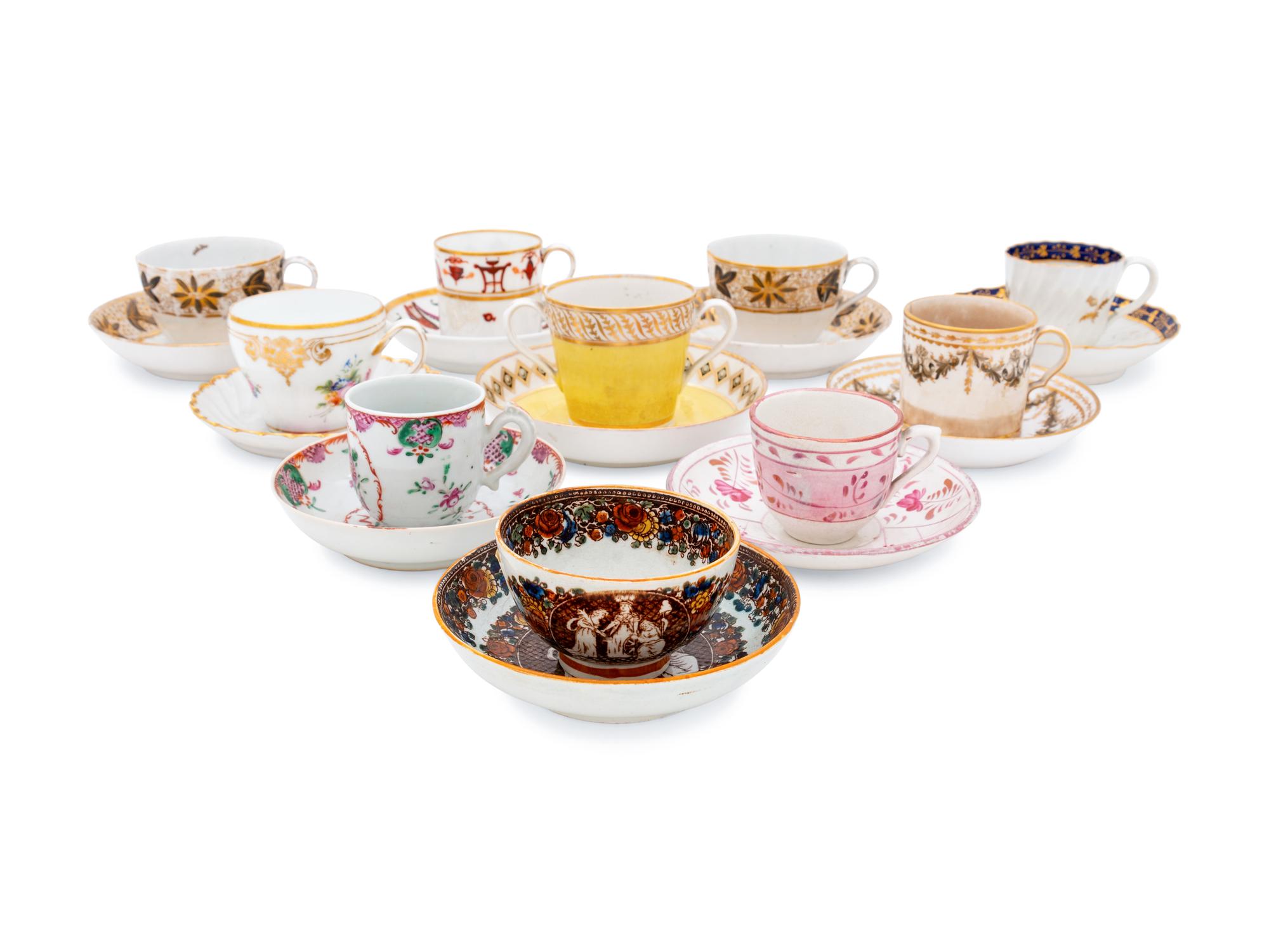 A Collection of Cabinet Cups and Saucers