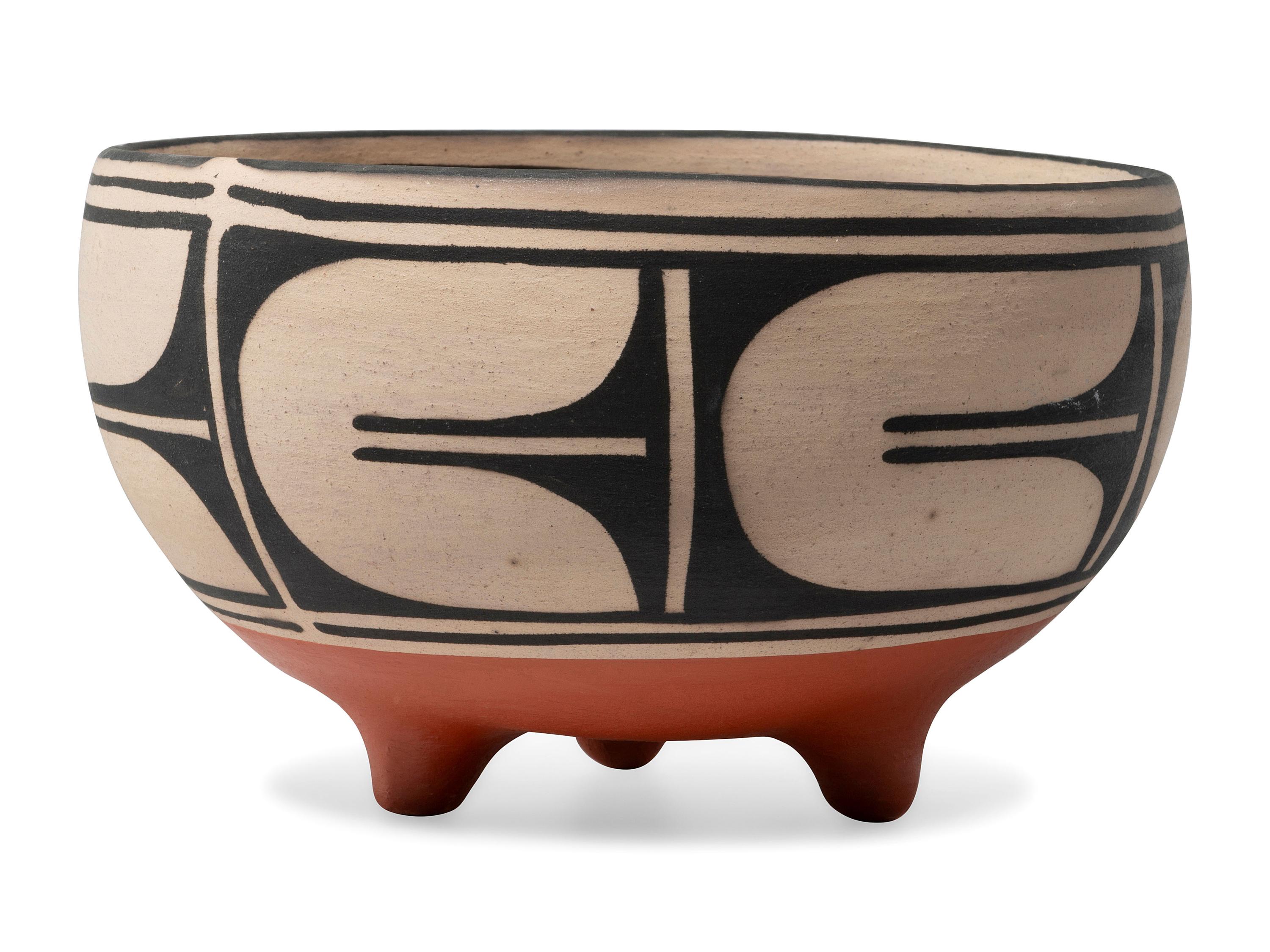 Three-Footed Pottery Bowl