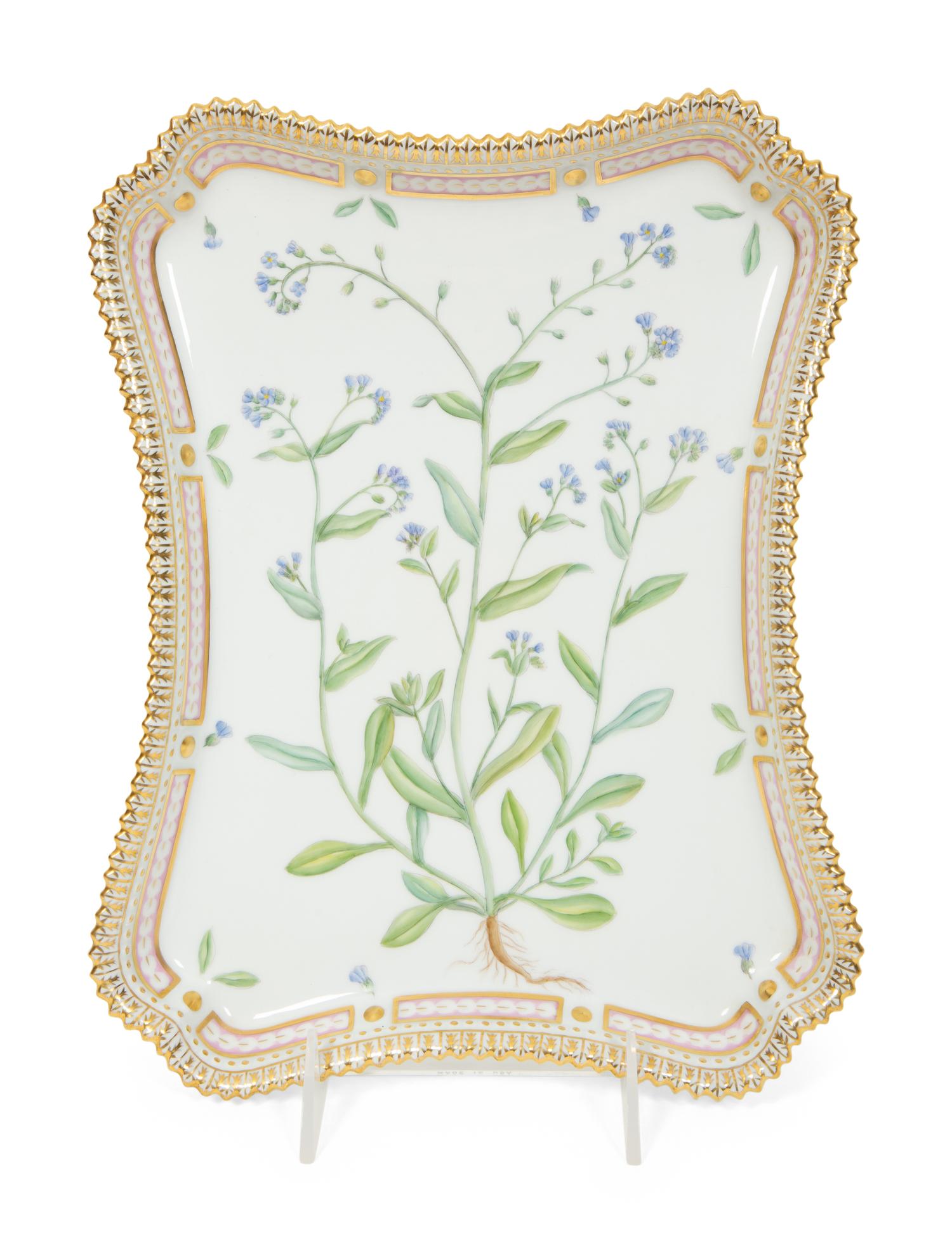 A Royal Copenhagen Flora Danica Porcelain Oblong Tray