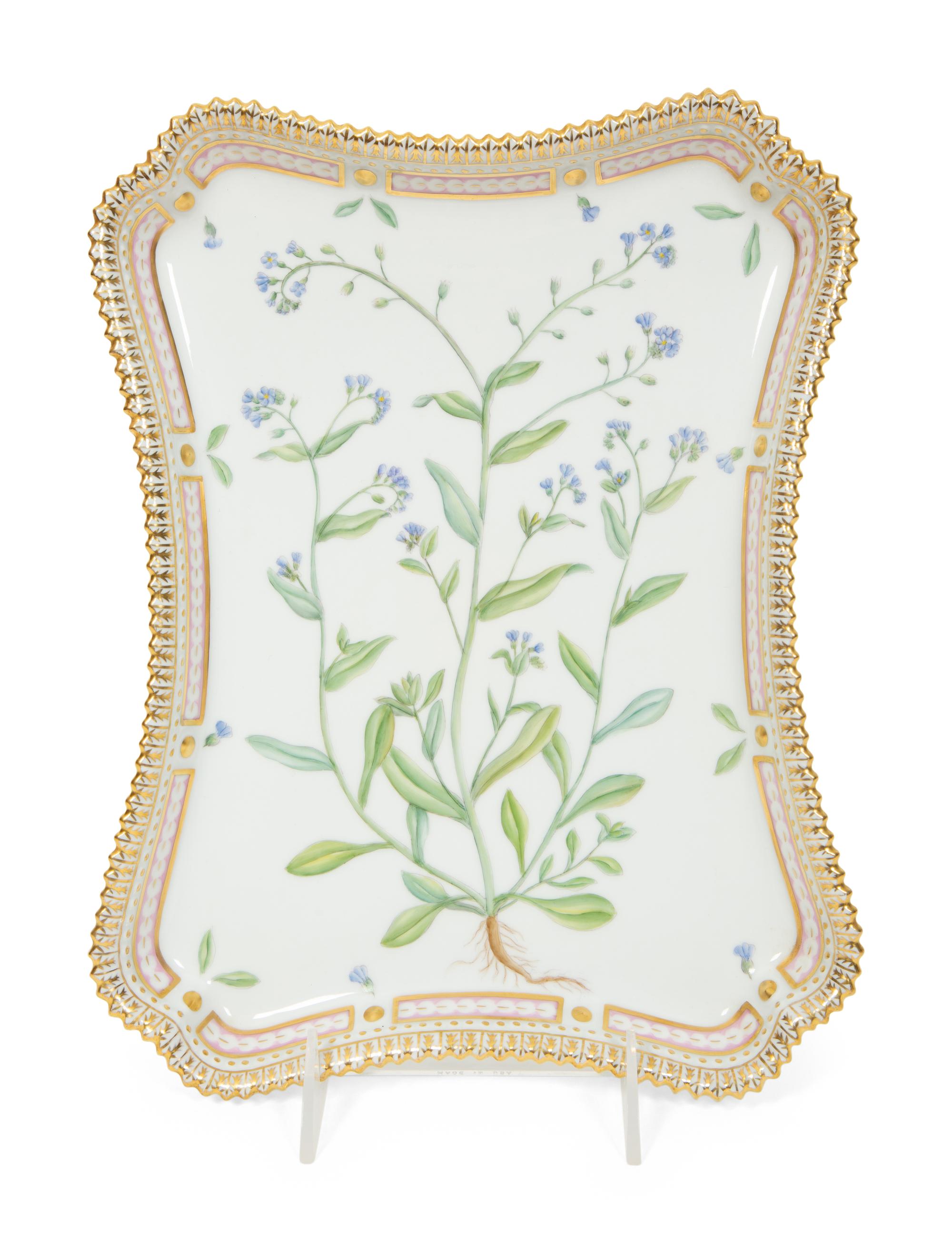 A Royal Copenhagen Flora Danica Porcelain Oblong Tray