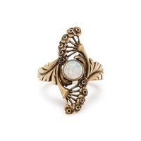 ART NOUVEAU, YELLOW GOLD AND OPAL RING