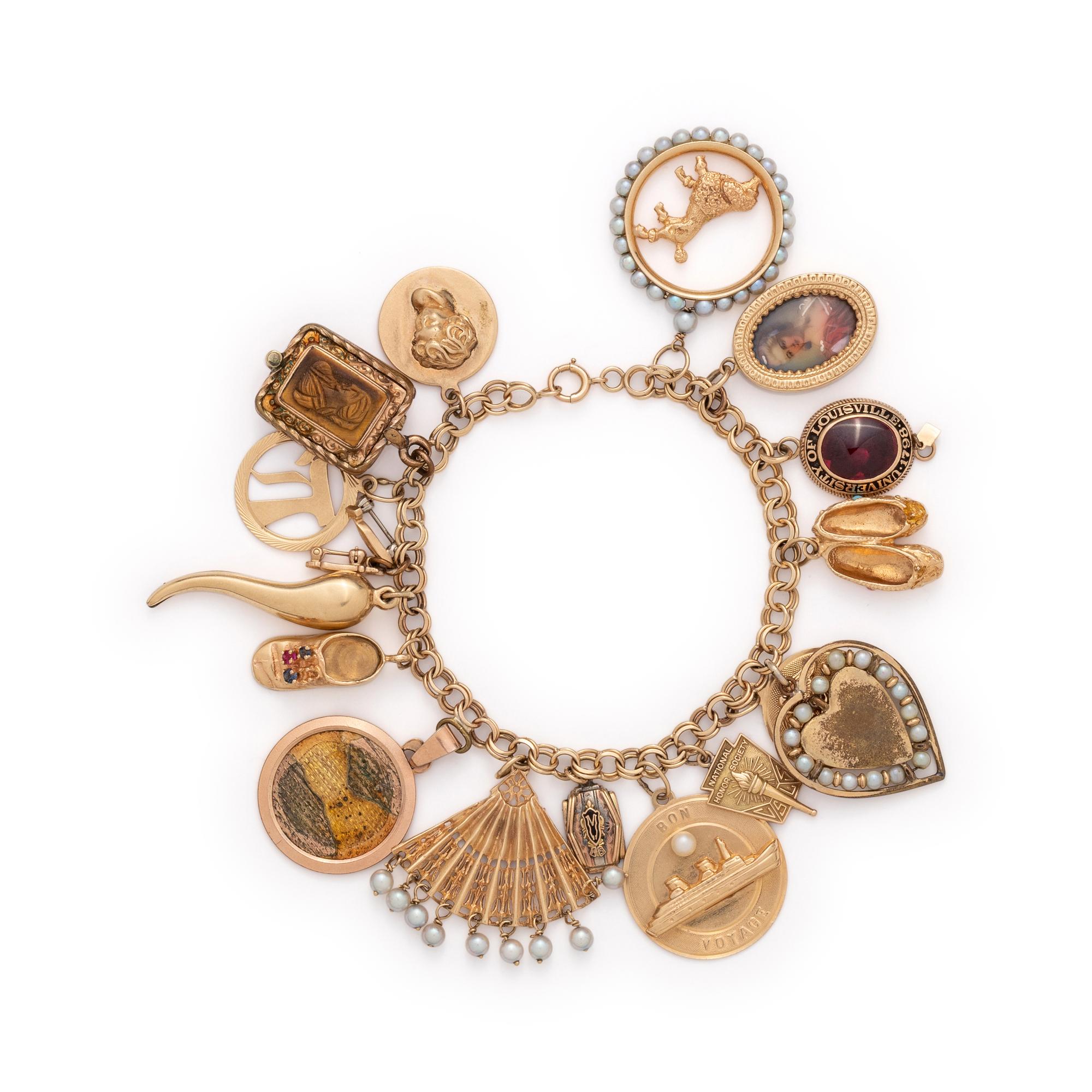 YELLOW GOLD CHARM BRACELET