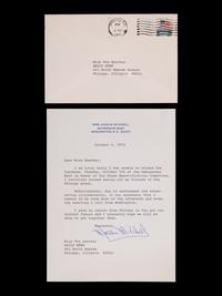 (Politics) MITCHELL, Martha (1918-1976). A hand signed, personal letter from Martha Mitchell.