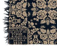 Two Jacquard Woven Cotton and Wool Coverlets