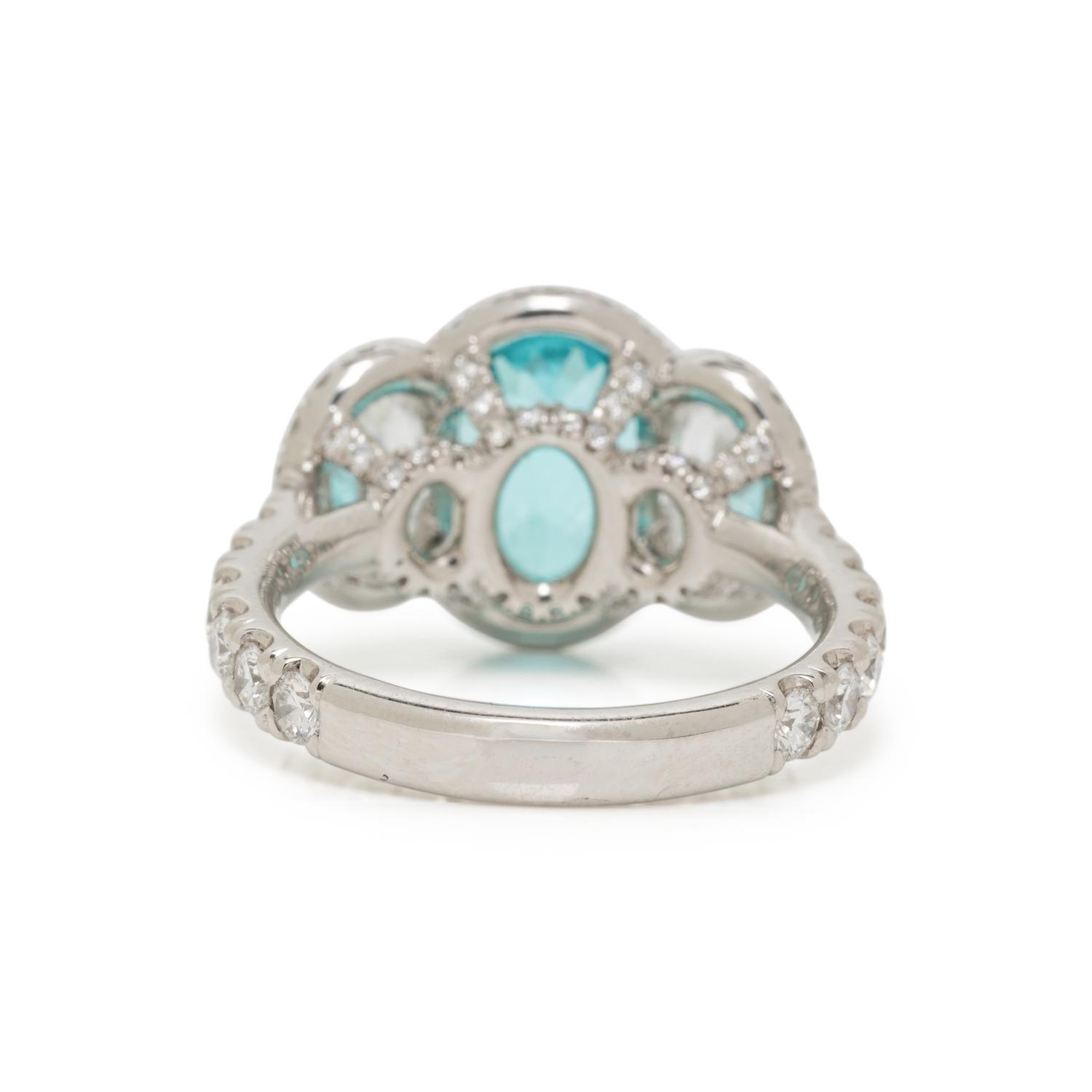 PARAIBA-TYPE TOURMALINE AND DIAMOND RING