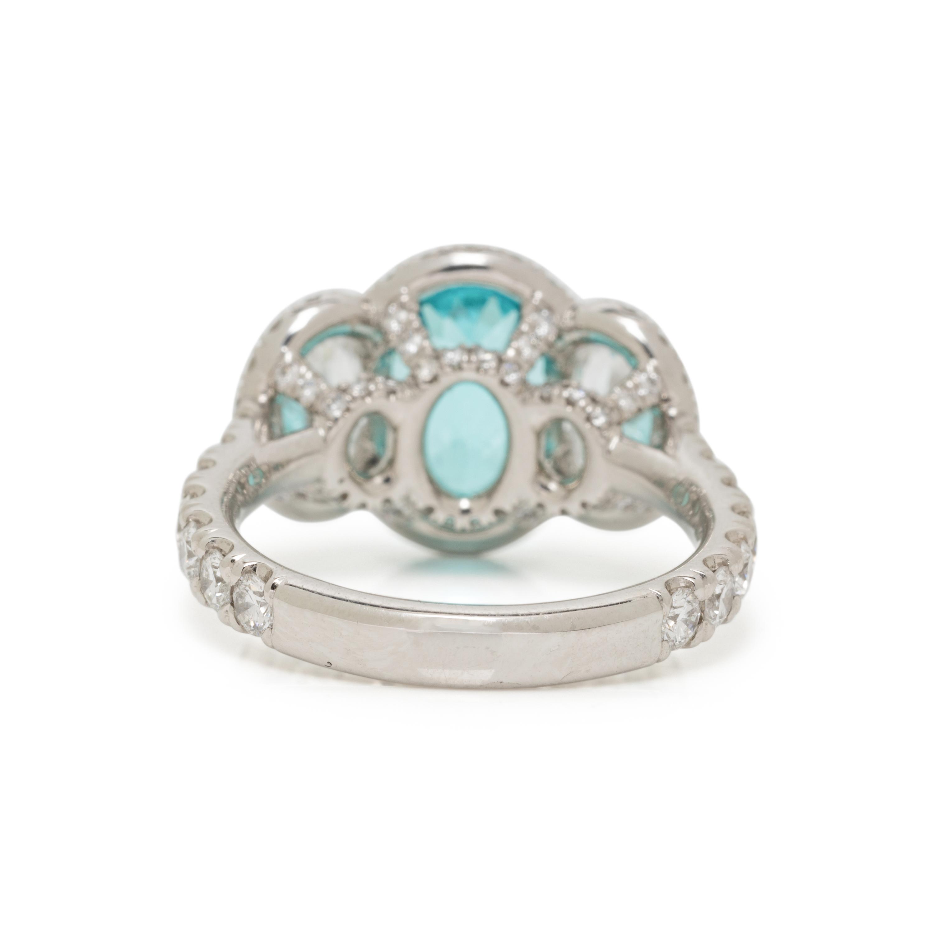 PARAIBA-TYPE TOURMALINE AND DIAMOND RING