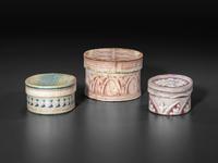 Three Wallpapered Dresser Band Boxes