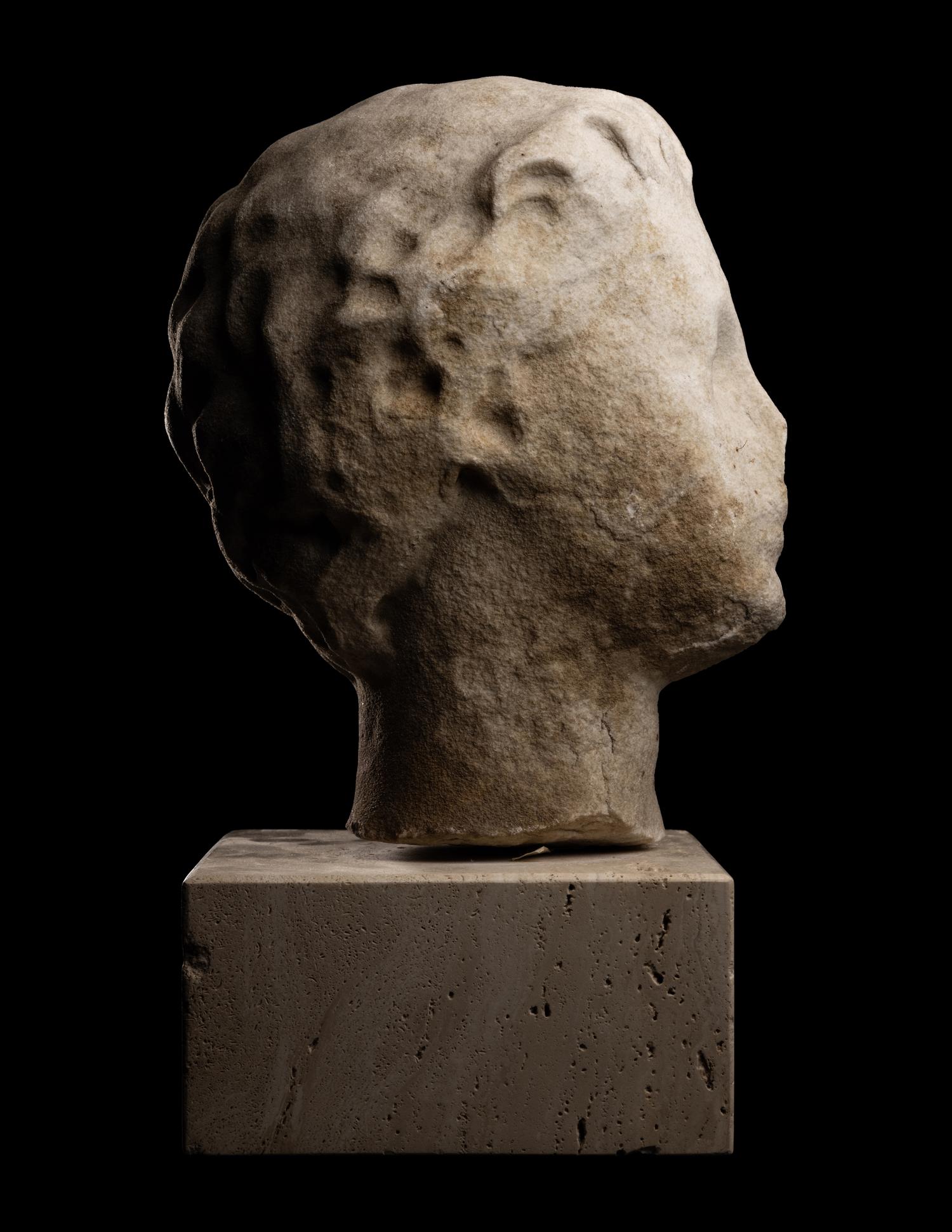 A Roman Marble Head of a Woman