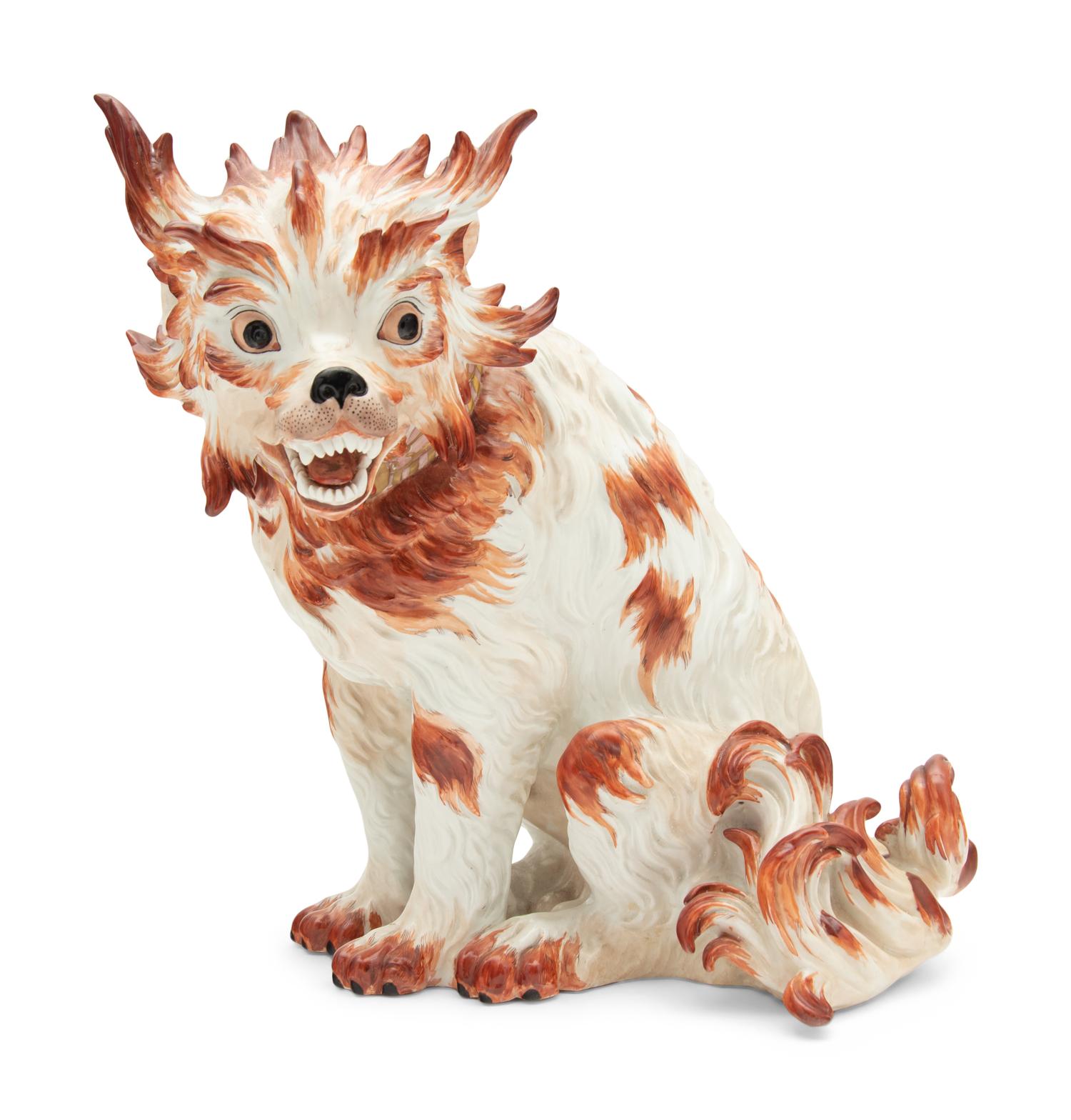 A German Porcelain Model of a Bolognese Hound