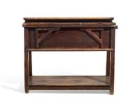 A Stained Pine Drop-Leaf Work Table