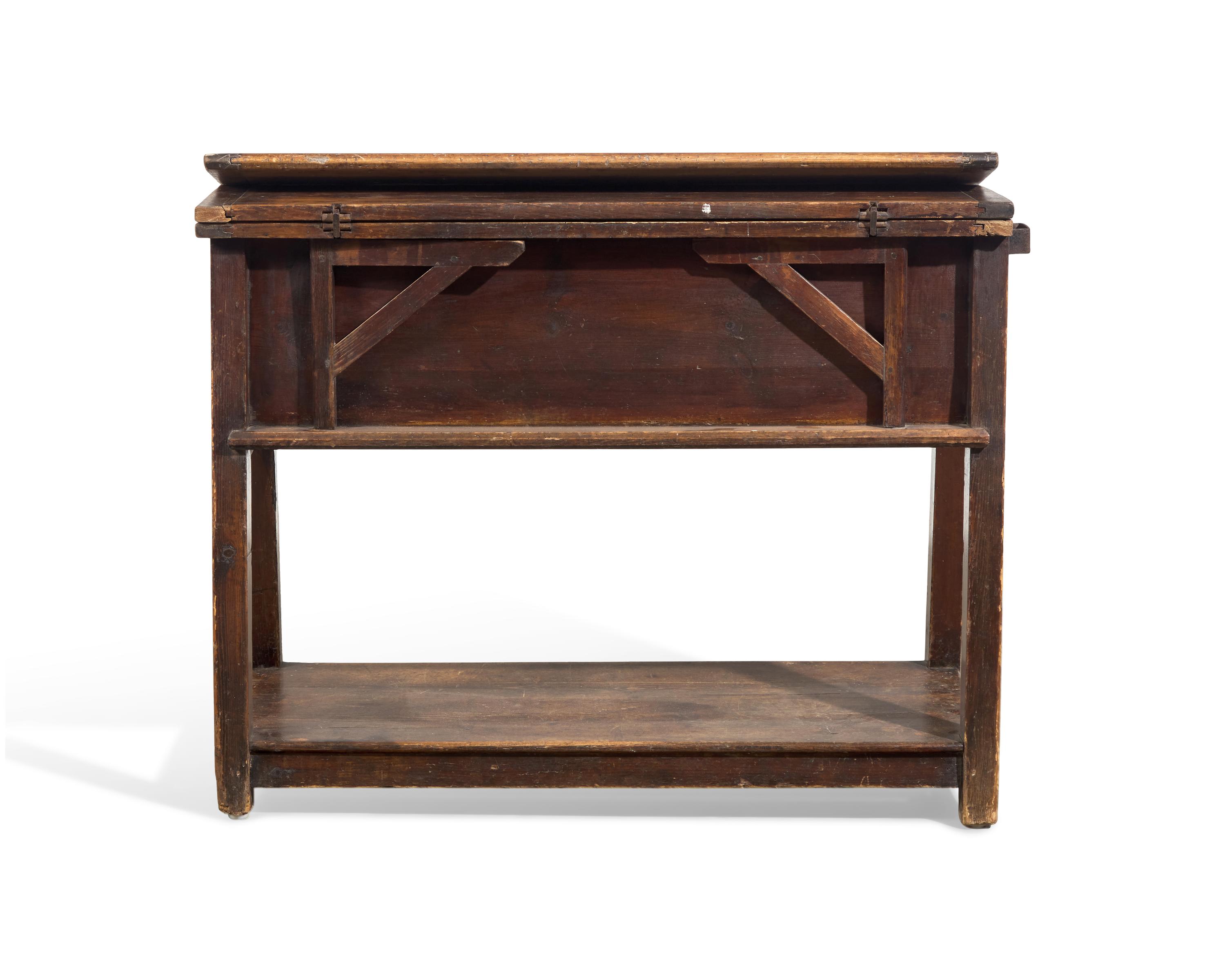A Stained Pine Drop-Leaf Work Table