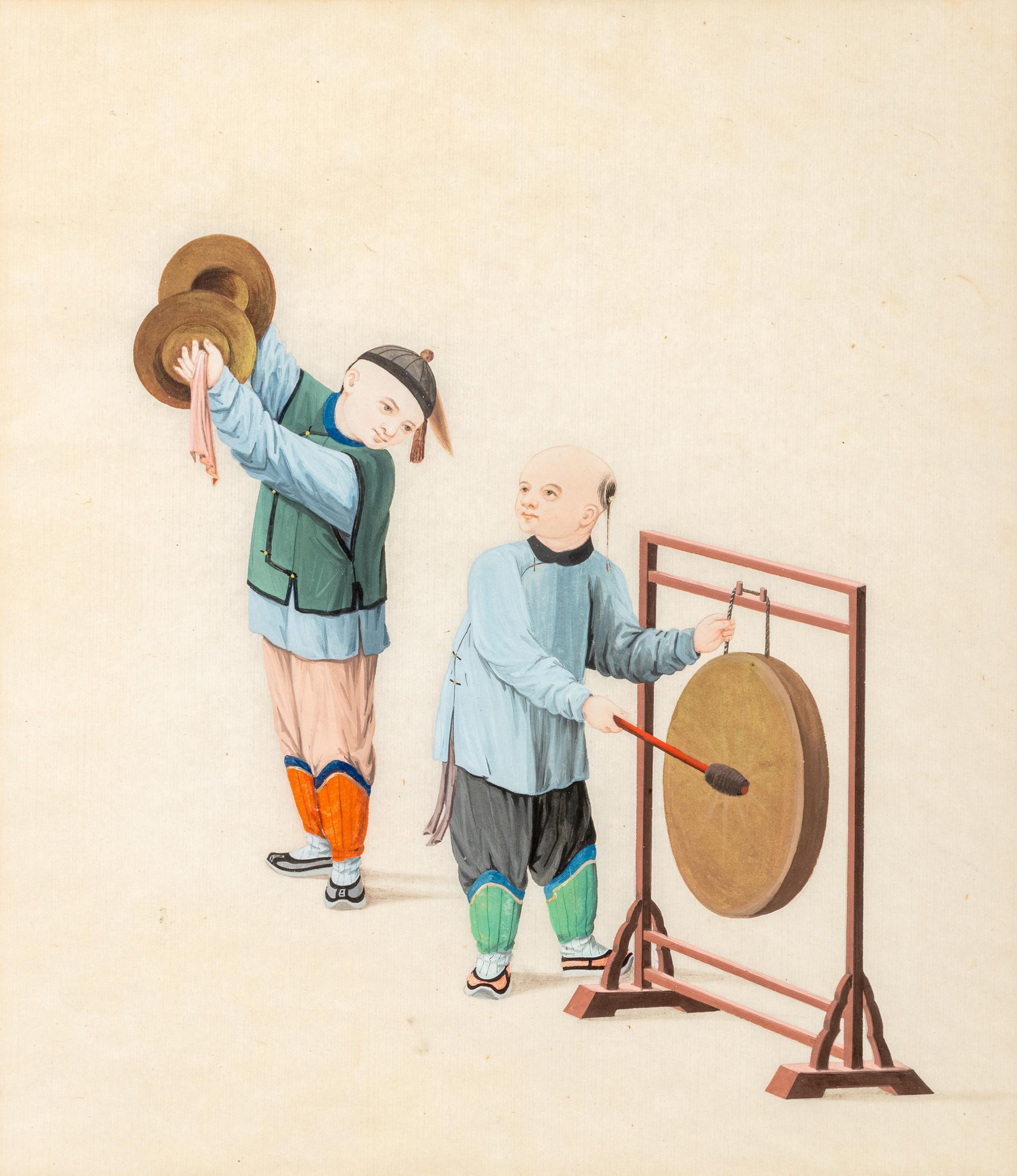 A Group of Six Chinese Export Pith Paintings