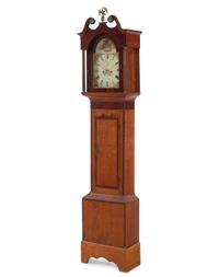 A Federal Oak and Mahogany Tall Case Clock