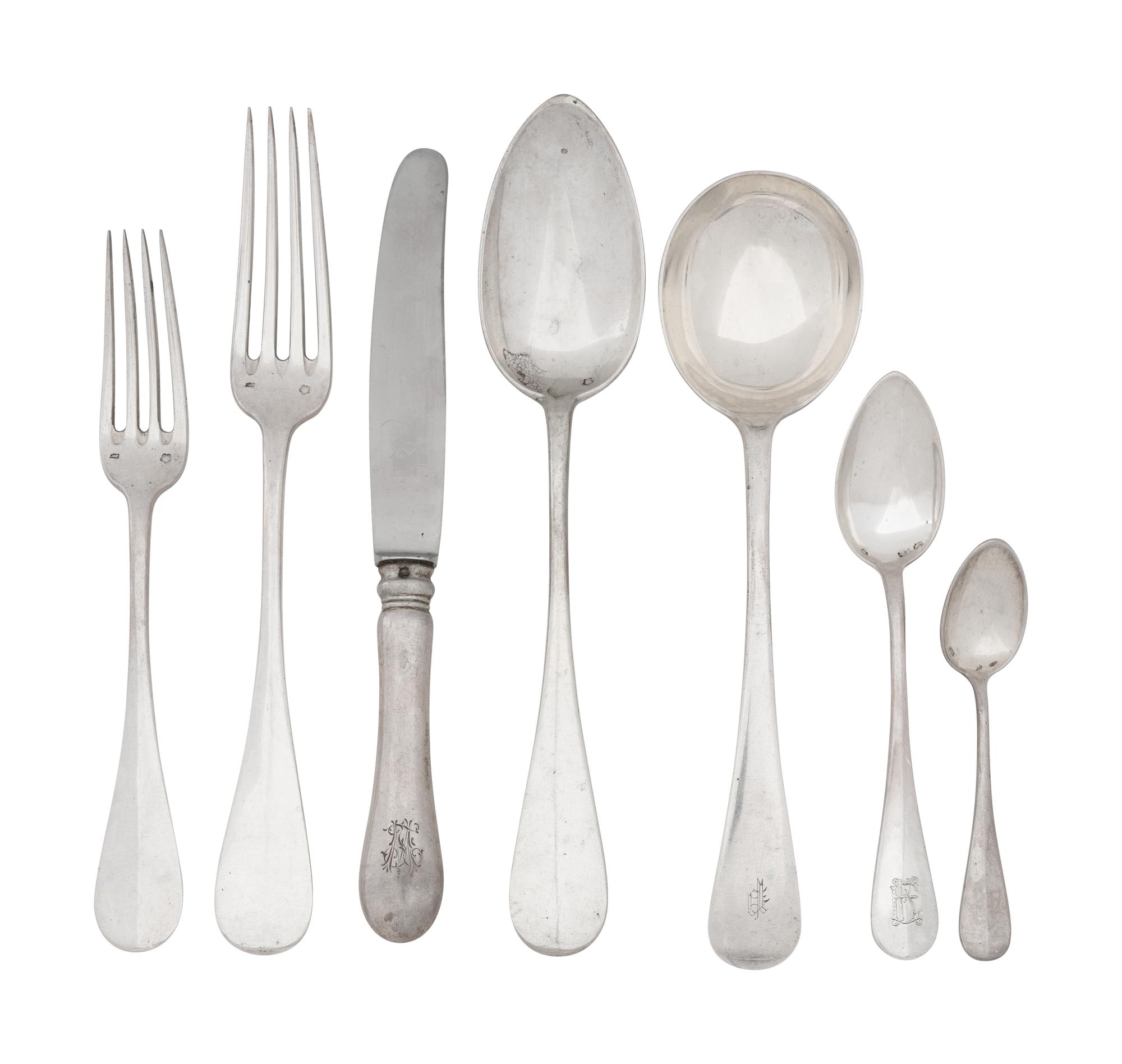An Assembled Silver Flatware Service