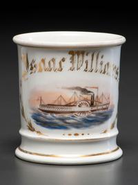 A Paddlewheel Boat Captain's Porcelain Occupational Shaving Mug