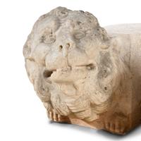 A Pair of Italian Carved Marble Lions