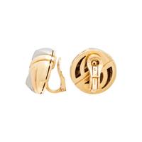 BULGARI, TRICOLOR GOLD BUTTON CLIP EARRINGS