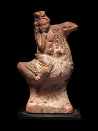 A Roman Terracotta Harpocrates Riding a Goose