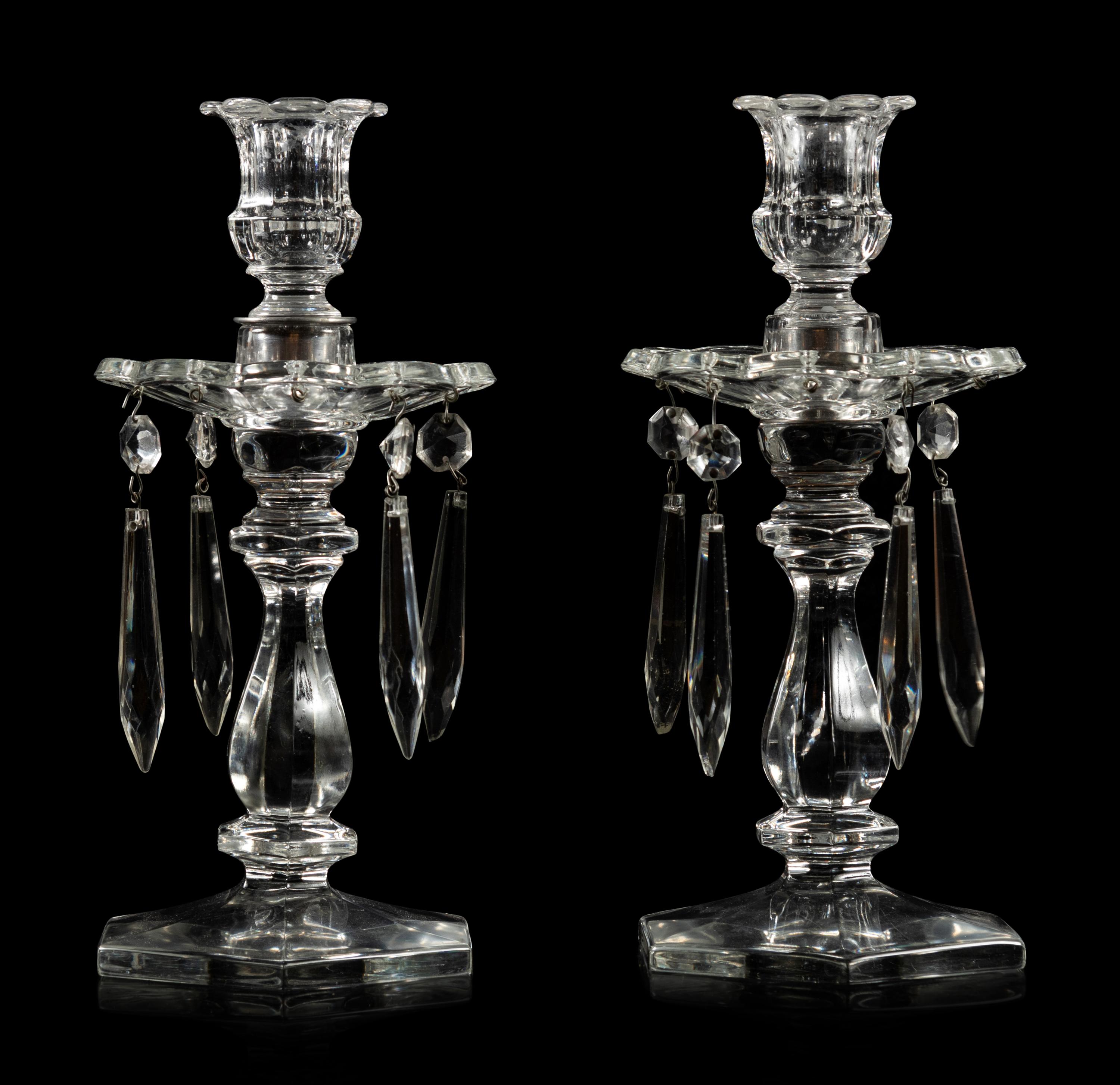 A Pair of French Sconces together with a Pair of Candlesticks and Four Stoppers