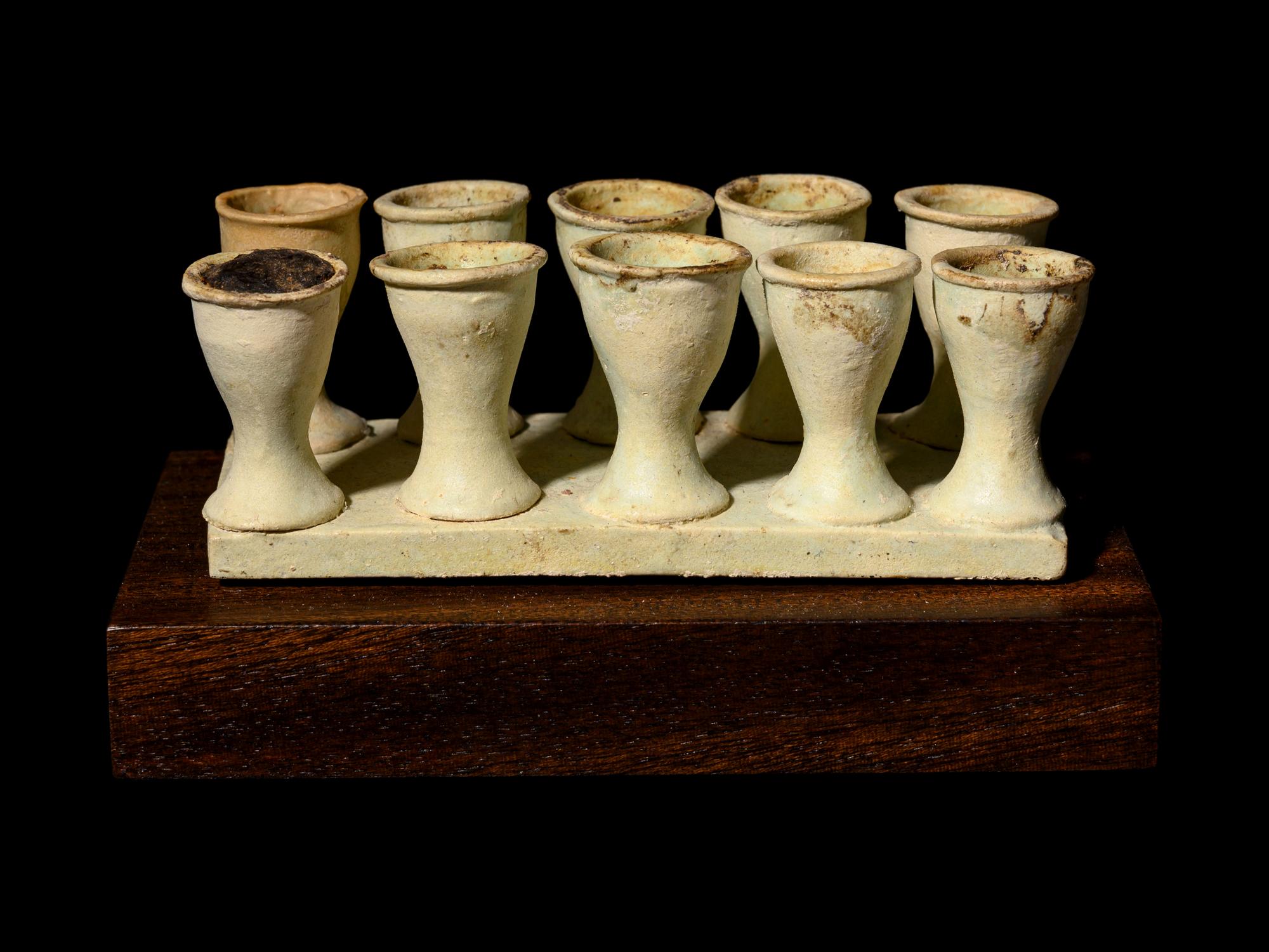An Egyptian Faience Model Offering Tray