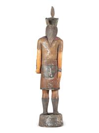 A Carved and Painted Wood Tobacco Trade Figure of a Native American