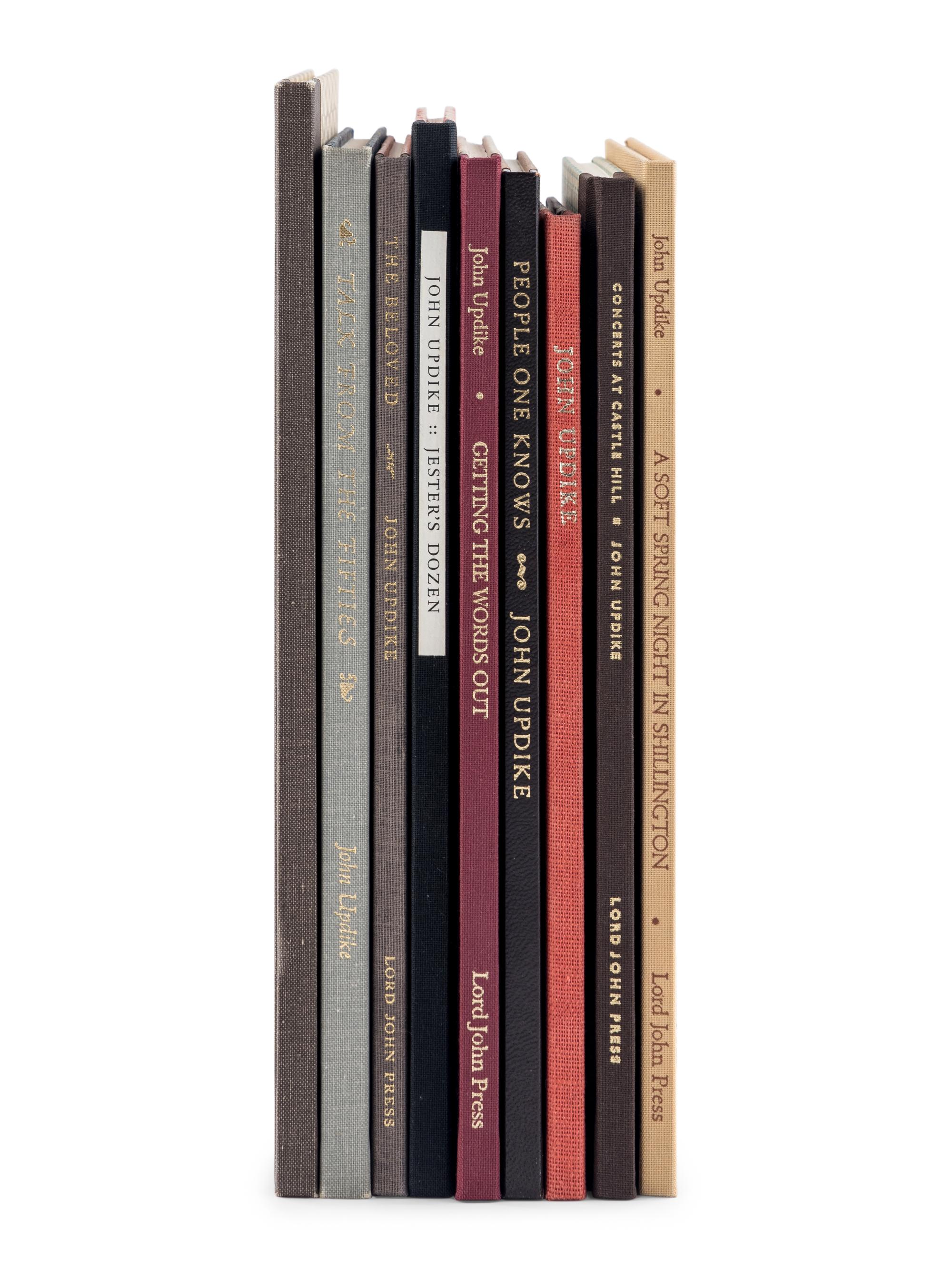 UPDIKE, John (1932-2009). A group of 9 Lord John Press limited editions of Updike’s works, ALL SIGNED, comprising: